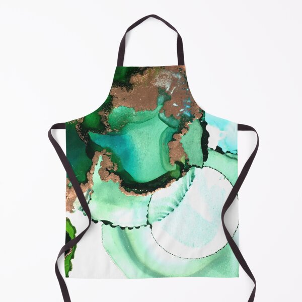 Item preview, One Green bubble abstract art with golden lustres designed and sold by Jenie Yolland.