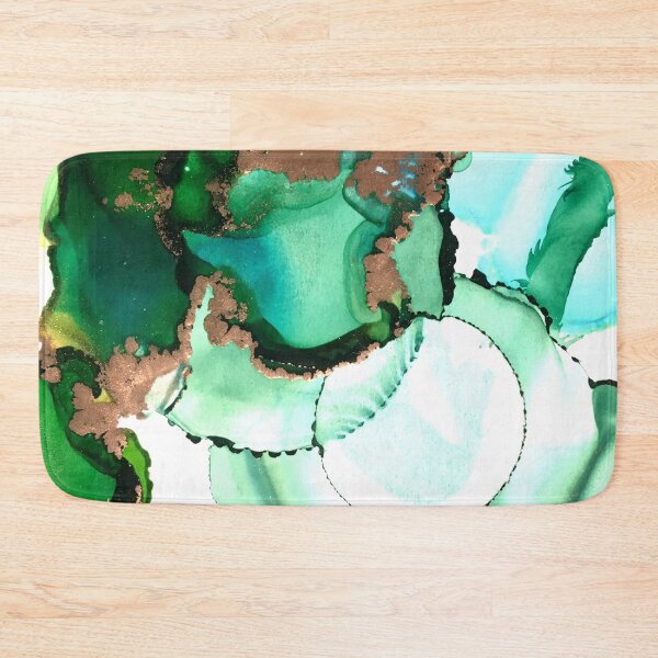 Item preview, One Green bubble abstract art with golden lustres designed and sold by Jenie Yolland.