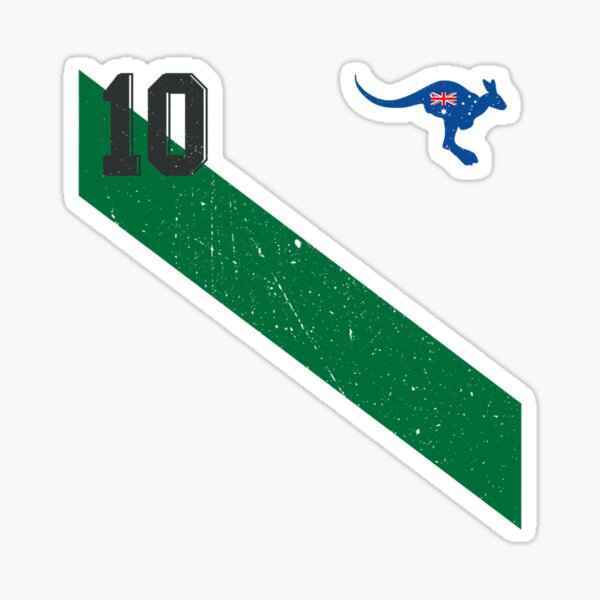"Vintage Australia Soccer Jersey Aussie 10 with Sash" Sticker for Sale by disfiguredbroom
