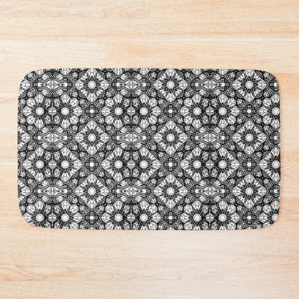 Item preview, Original Repeating Mandala Pattern in creamy greeny beige and blackwork (Reminiscent of Victorian Era) designed and sold by Grepthor.