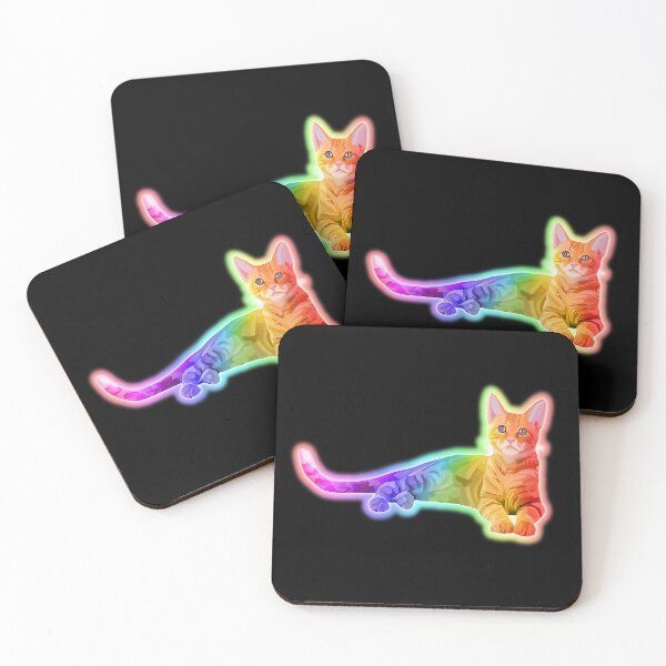 Item preview, Neon Rainbow Glowing Kitten  designed and sold by Deborah Camp.