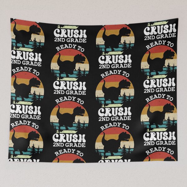 Item preview, Ready To Crush 2nd Grade Cool T-Rex Back To School Retro designed and sold by GravitiTees.