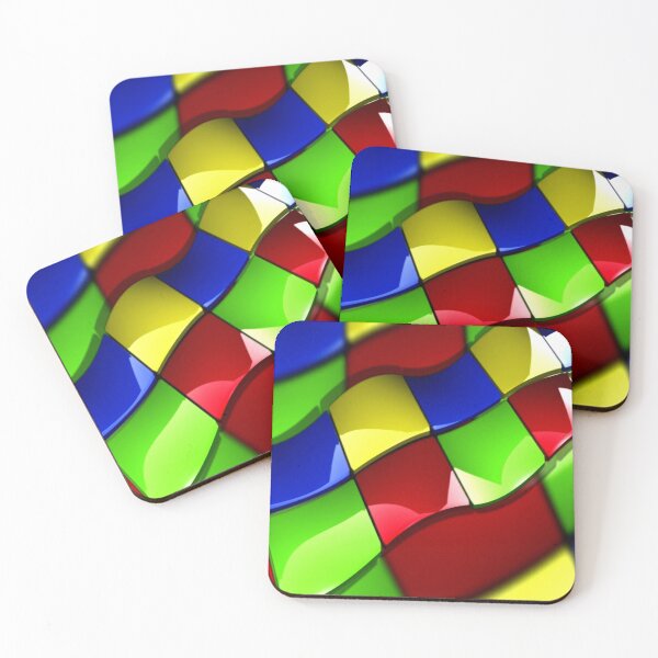 Item preview, Wavy squares rainbow colors  designed and sold by aminz4.
