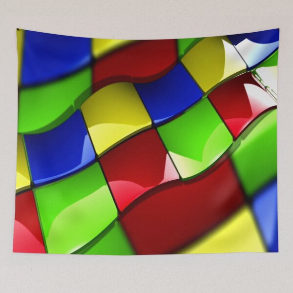 Item preview, Wavy squares rainbow colors  designed and sold by aminz4.