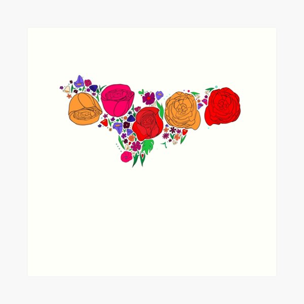 Aperçu de l'œuvre Fleurs mexicaines (variation) créée et vendue par sofiabreu.