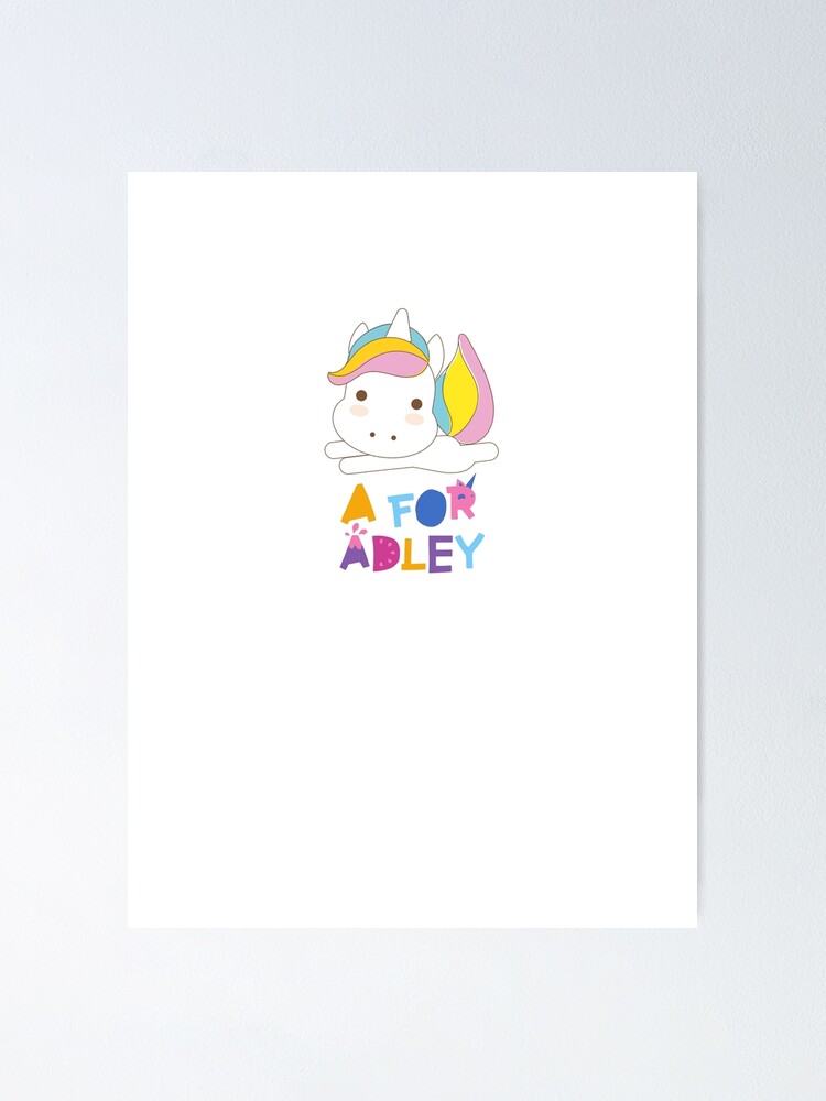 "A For Adley Sleeping Unicorn " Poster for Sale by VanshGraphics