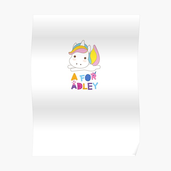 "A For Adley Sleeping Unicorn " Poster for Sale by VanshGraphics