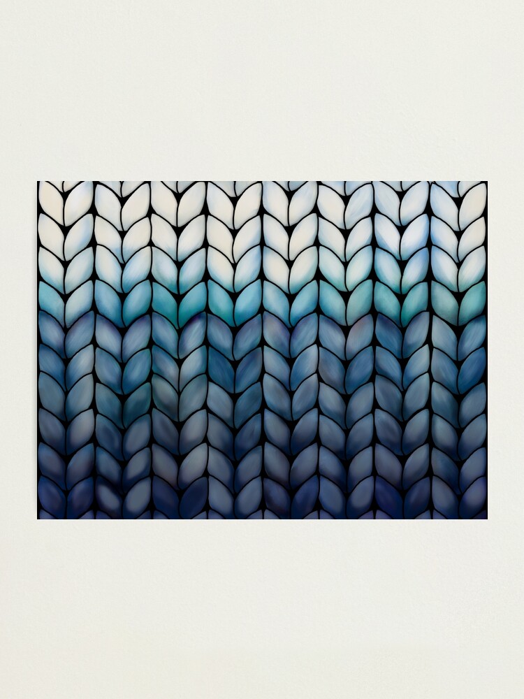 Alternate view of Chunky Ocean Blue Knit Photographic Print