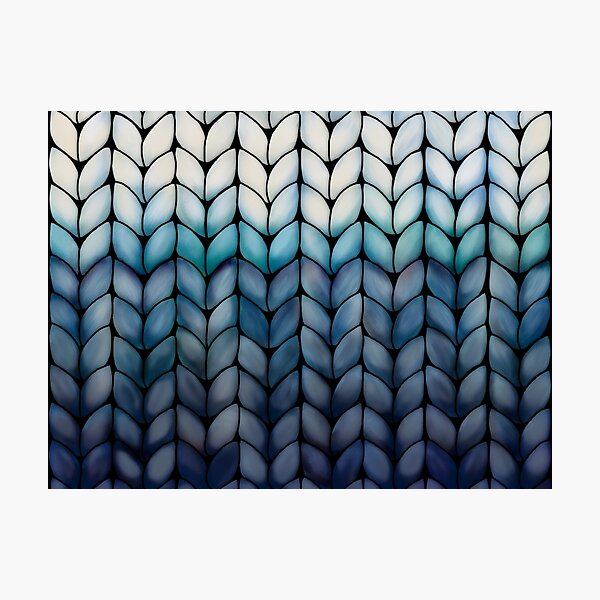 Chunky Ocean Blue Knit Photographic Print