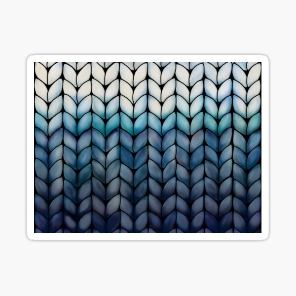 Chunky Ocean Blue Knit Sticker