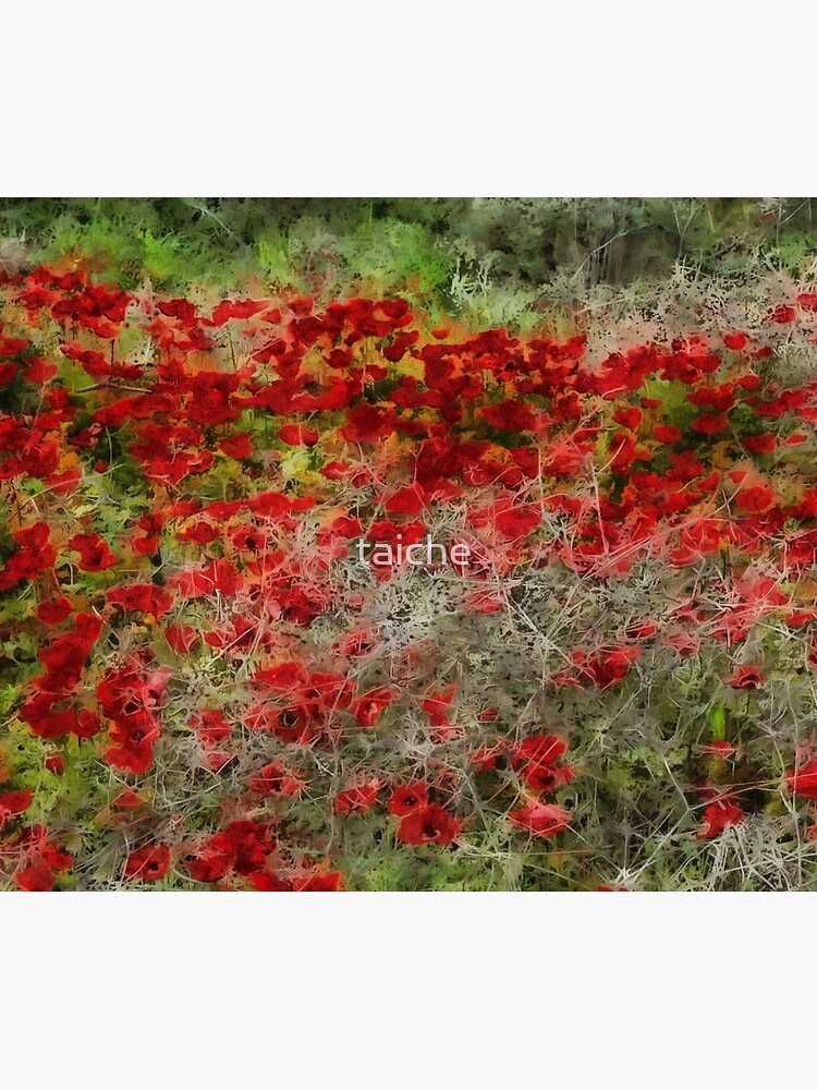 Funda nórdica «Hermosas anémonas de flores silvestres rojas Arte abstracto»  de taiche | Redbubble