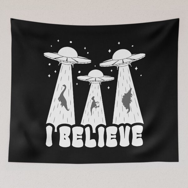 Item preview, I Believe - Aliens Abducting Dinosaurs designed and sold by ttttee.