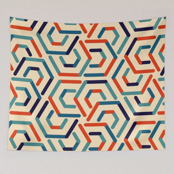 Item preview, Vintage geometric pattern, retro 70s designed and sold by Milatoo.