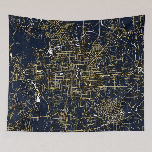Artikelvorschau, Peking Stadtplan von China - Gold Art Deco entworfen und verkauft von deMAP.