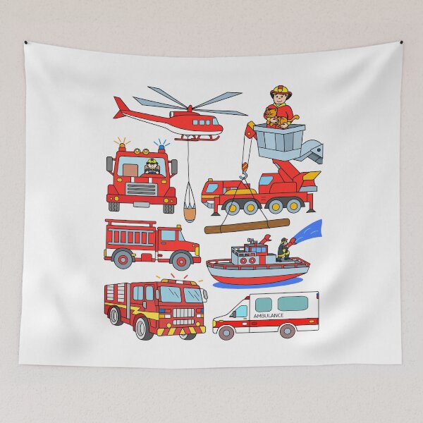 Artikelvorschau, Feuerwehrautos Feuerwehrauto-Design für Kinder entworfen und verkauft von samshirts.