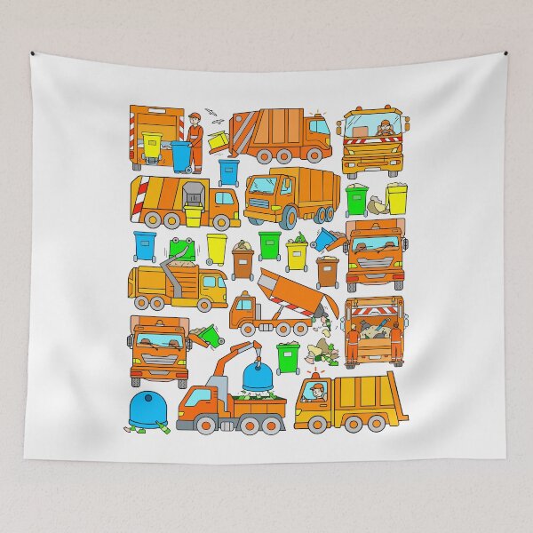 Item preview, Trash Trucks Garbage Collection Vehicles for kids designed and sold by samshirts.
