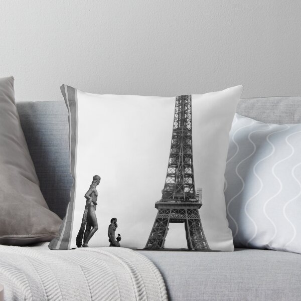 Item preview, Eiffel Tower and Sculptures View - Paris in Black and White designed and sold by CarolinaReina.