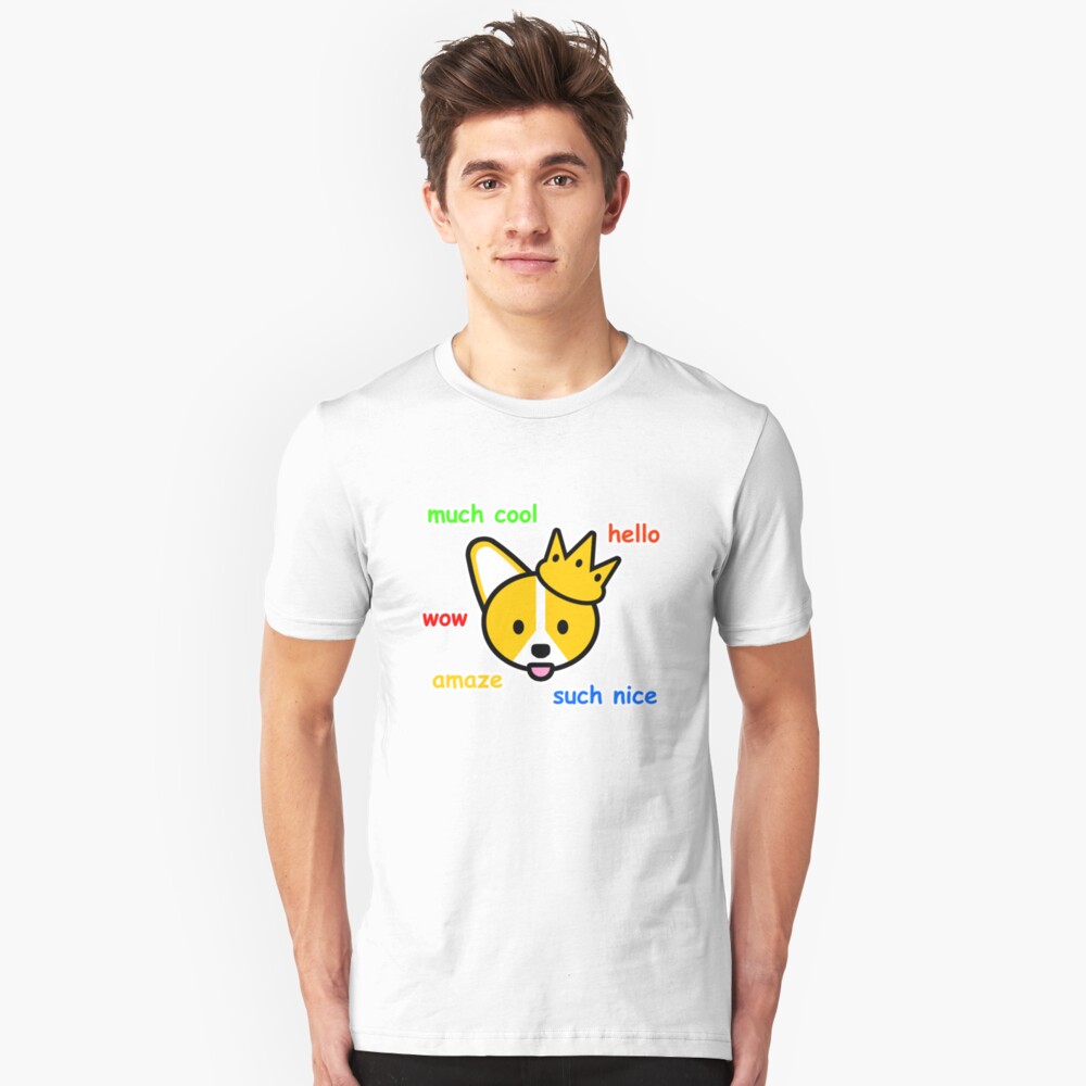 Comic Sans Corgi Shiba Inu Doge Meme Dog T Shirt By Jayrauler Redbubble - t shirt doge roblox