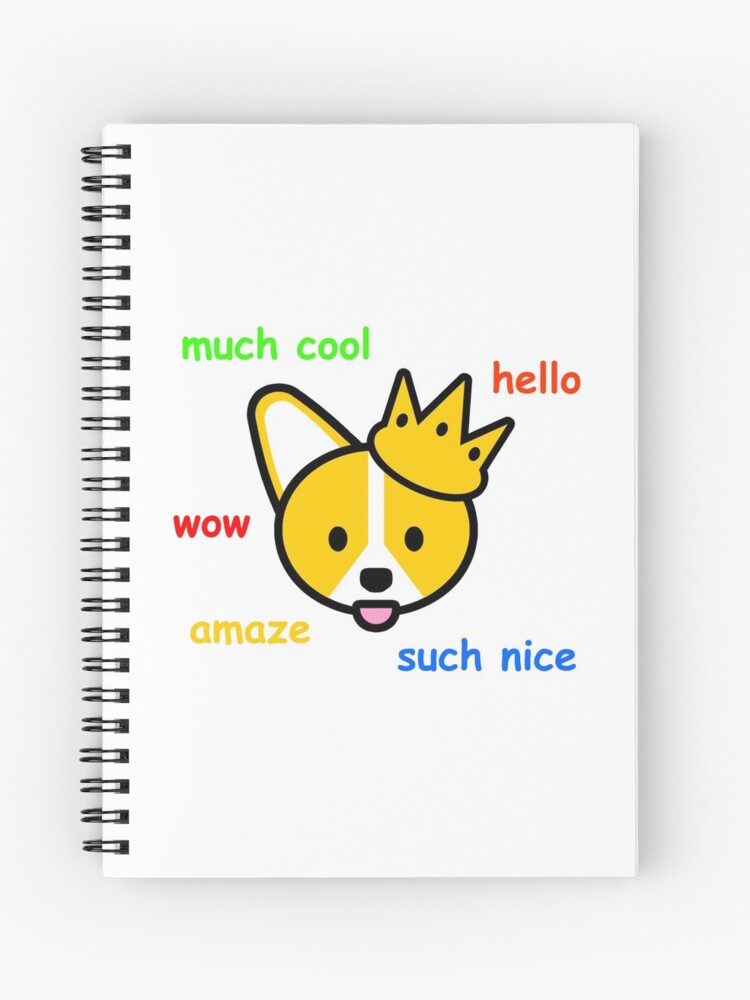 Comic Sans Corgi Shiba Inu Doge Meme Dog Spiral Notebook By Jayrauler Redbubble - art 14 doge roblox