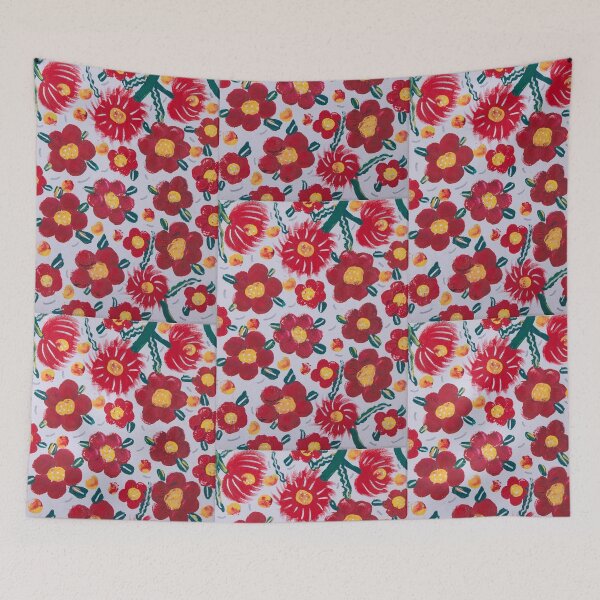 Item preview, Abstract flowers in white background designed and sold by Rebekah Gavra.