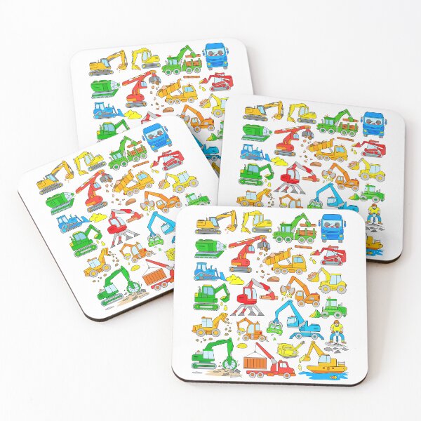 Item preview, Trucks Excavators and Construction Machines for Kids designed and sold by samshirts.