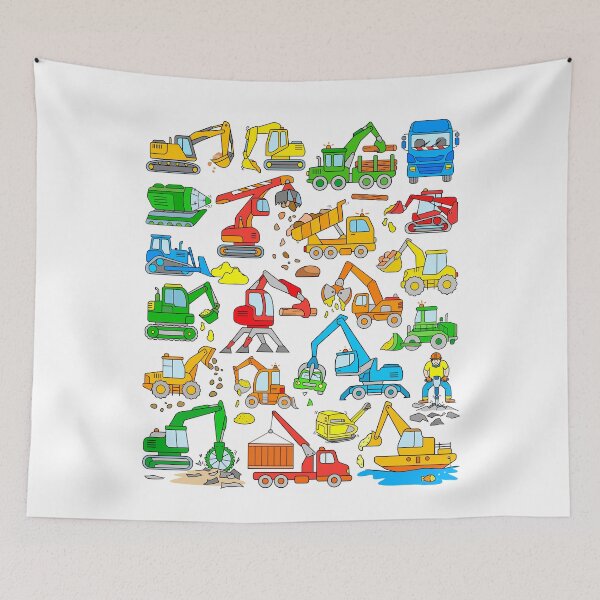 Item preview, Trucks Excavators and Construction Machines for Kids designed and sold by samshirts.