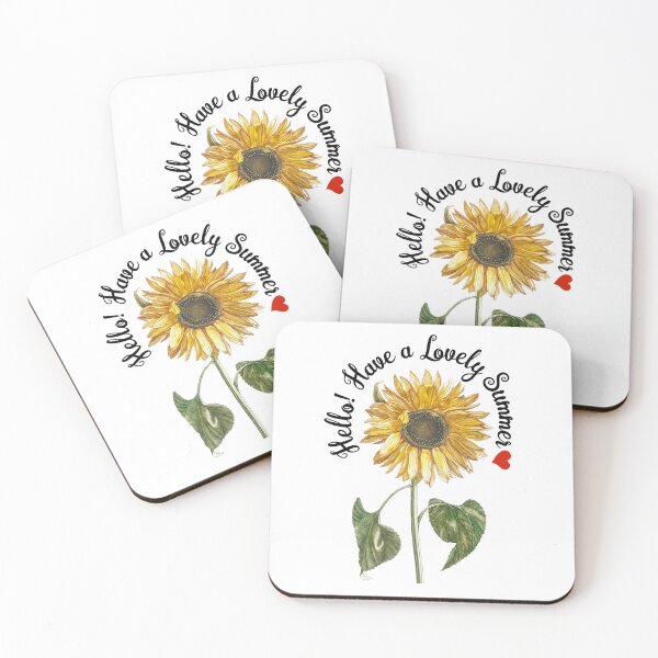 Item preview, Hello! Have a Lovely Summer - Vintage Sunflower Design designed and sold by MagaliC.