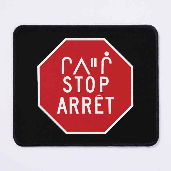 Item preview, Canadian road signs - Stop (Cree and English and French). designed and sold by OshoreShops.