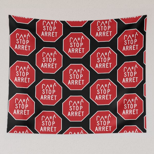 Item preview, Canadian road signs - Stop (Cree and English and French). designed and sold by OshoreShops.