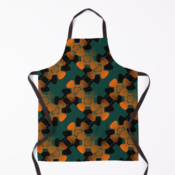 Item preview, A dark green background with black arabesques and gradient orange arabesques pattern designed and sold by detalheseartes.