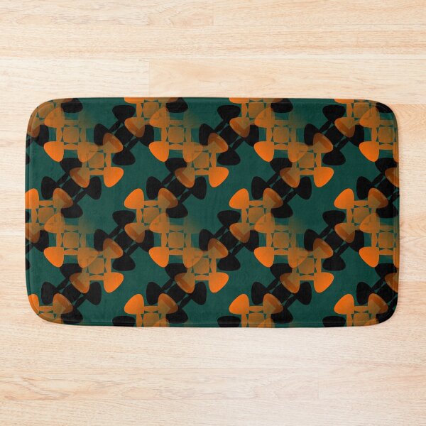 Item preview, A dark green background with black arabesques and gradient orange arabesques pattern designed and sold by detalheseartes.