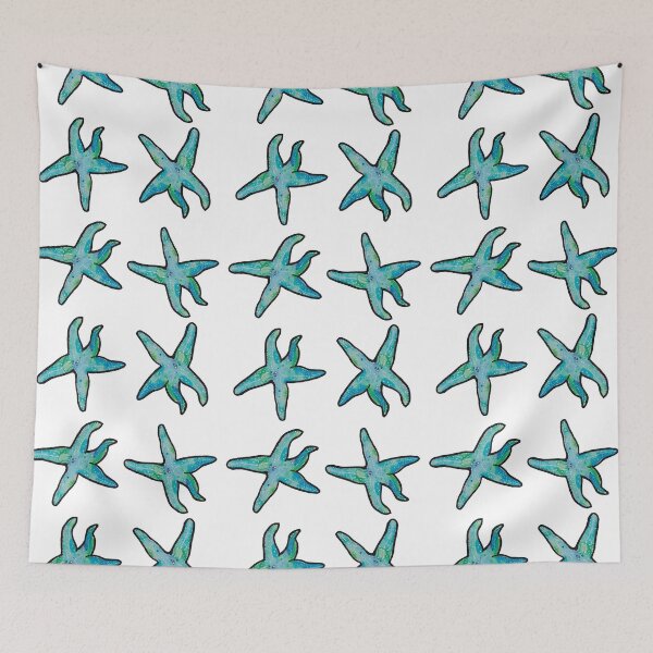 Item preview, Galaxy of Teal Watercolor Starfish designed and sold by KatPaints.
