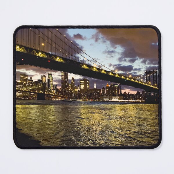 Item preview, Two Bridges Manhattan Bridge Skyline Night Dumbo Brooklyn New York City  designed and sold by eleonoraingrid.