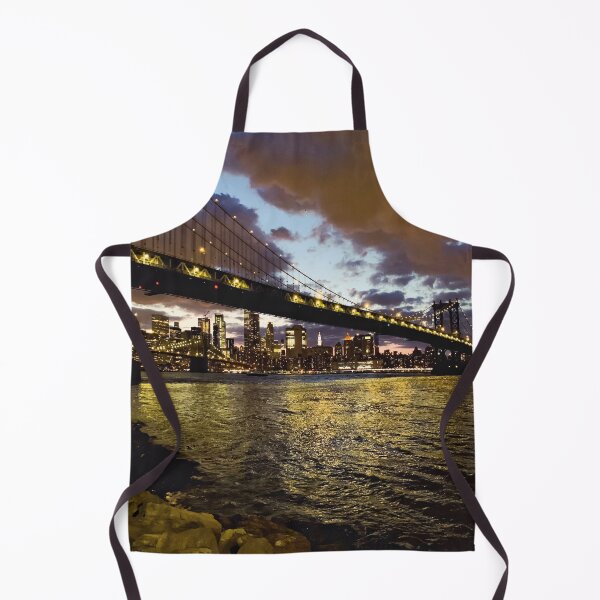 Item preview, Two Bridges Manhattan Bridge Skyline Night Dumbo Brooklyn New York City designed and sold by eleonoraingrid.