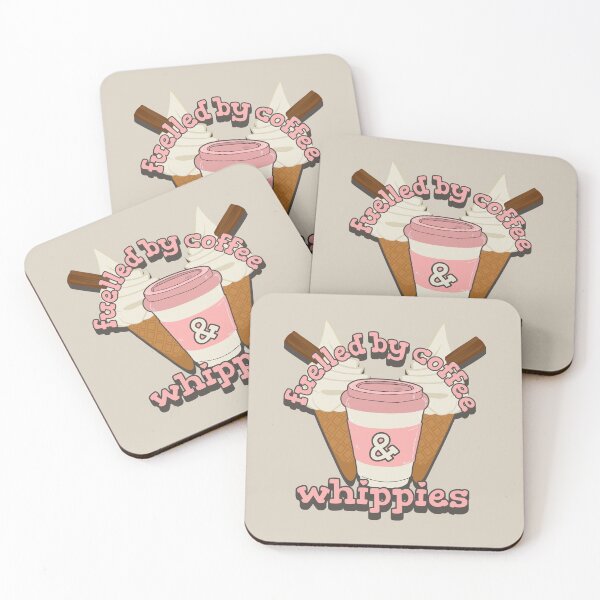 Artikelvorschau, Angetrieben durch Kaffee und Whippies-Eiscreme-Spaß-Rosa-Schatten-Slogan entworfen und verkauft von TrulyEpoque.