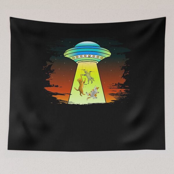Item preview, Cat Abduction ufos alien abduction designed and sold by Ibu83.