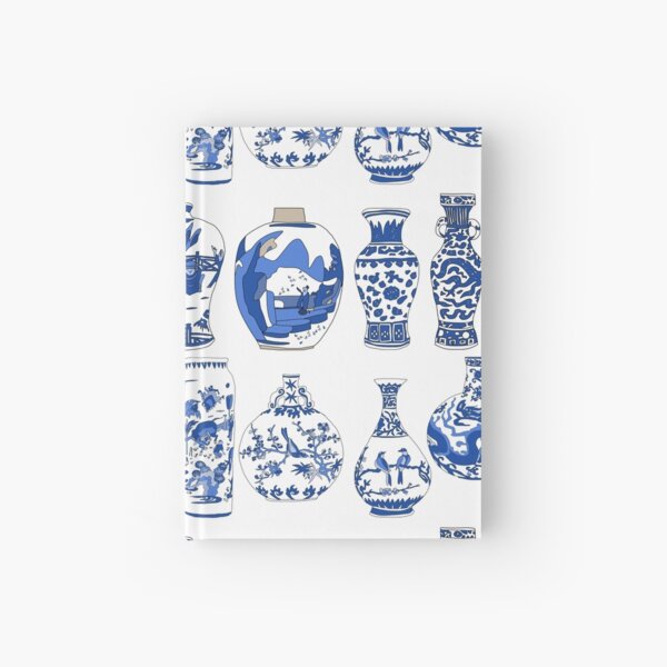Blue Oriental Vases Hardcover Journal