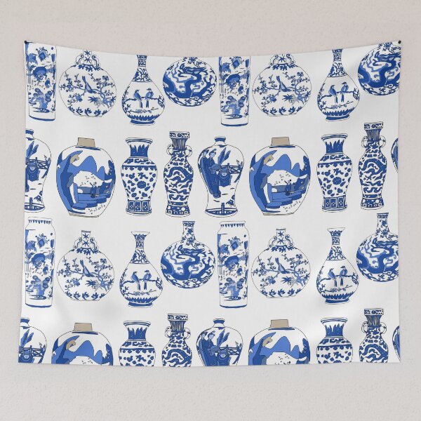 Item preview, Blue Oriental Vases designed and sold by MAXLEE Art.
