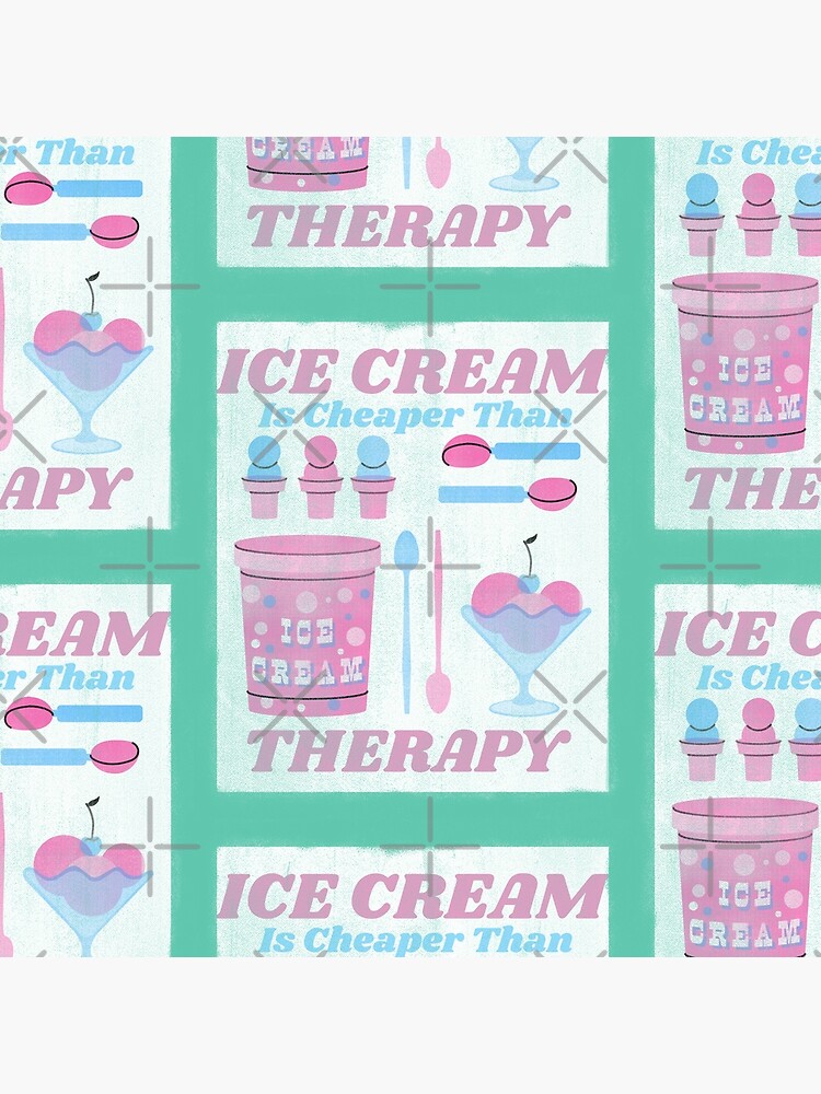 Thumbnail 4 of 4, Pillow, Ice Cream Is Cheaper Than Therapy | Cute Ice Cream designed and sold by crystaljeana.