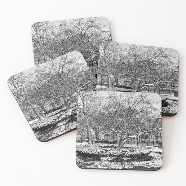 Item preview, Elysian Park Tree in Hoboken During Winter and in B&W designed and sold by Kurt Gardiner.