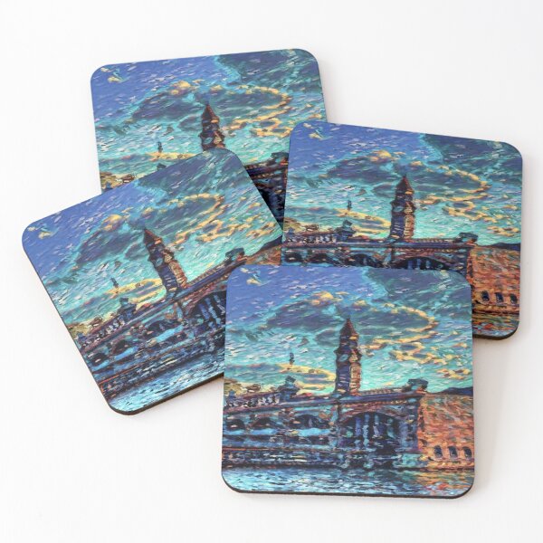 Item preview, Abstract Painting of Lackawanna Ferry Terminal in Hoboken designed and sold by Kurt Gardiner.