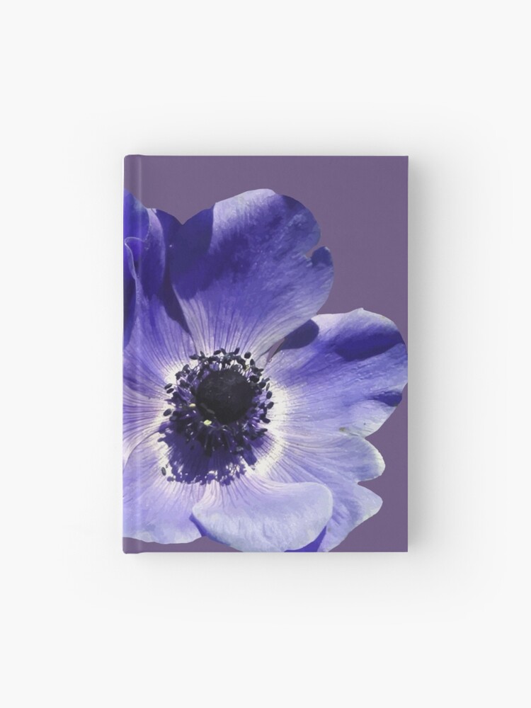 Cuaderno de tapa dura «Vector de anémona malva azul cortado» de taiche |  Redbubble