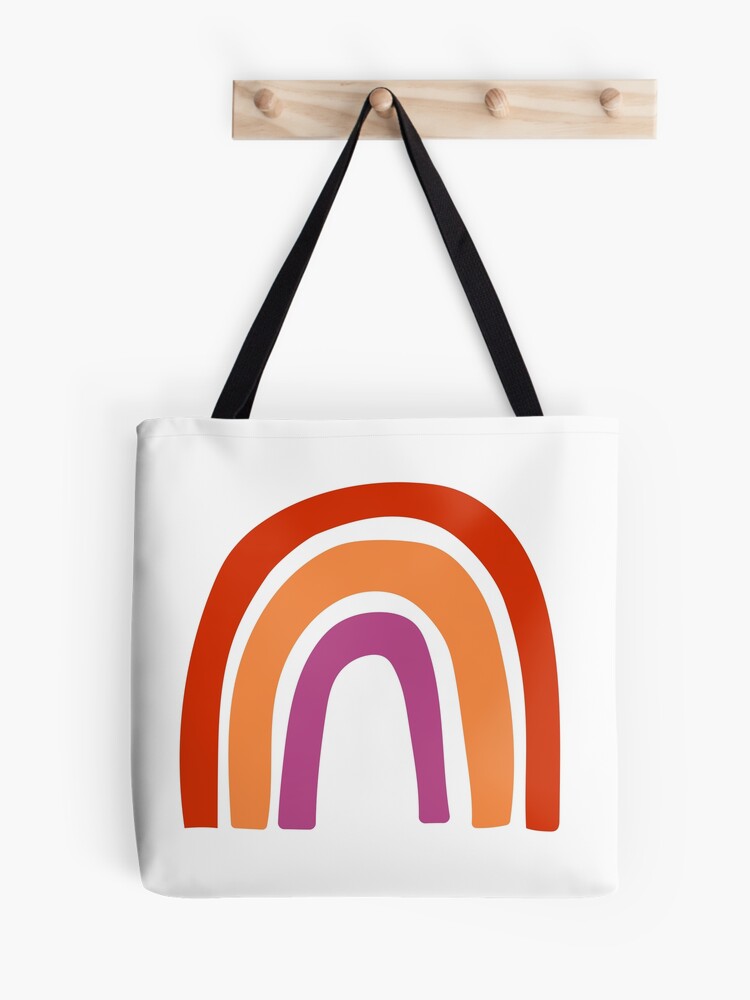 The Rainbow Beige Tote Bag Rainbow Sapphic Tarot Card Tote 