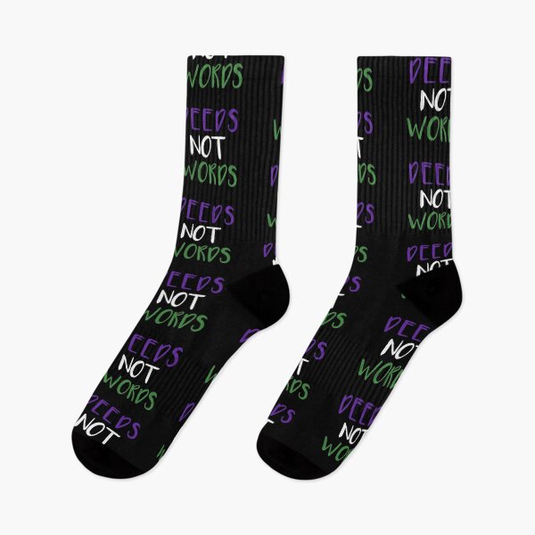 Item preview, DEEDS NOT WORDS feminist text slogan designed and sold by MacPean.