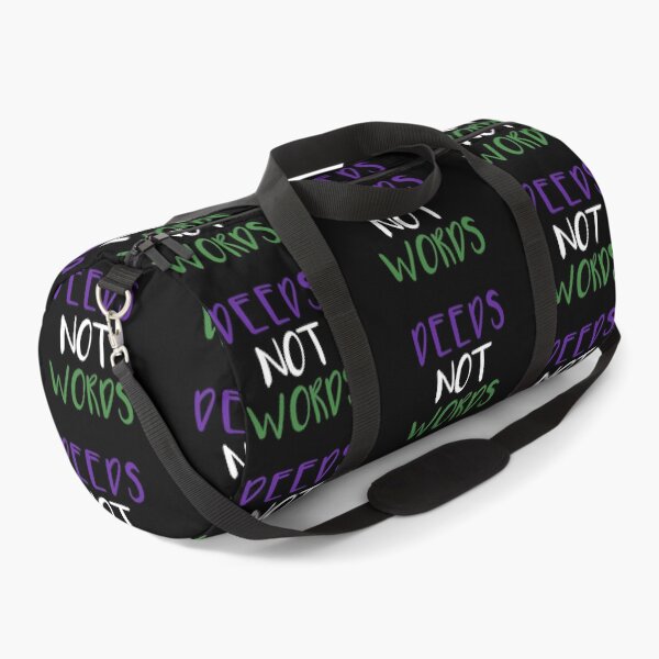 Item preview, DEEDS NOT WORDS feminist text slogan designed and sold by MacPean.
