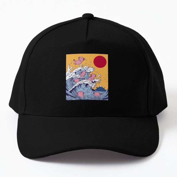 The great wave of Axolotls Baseball Cap