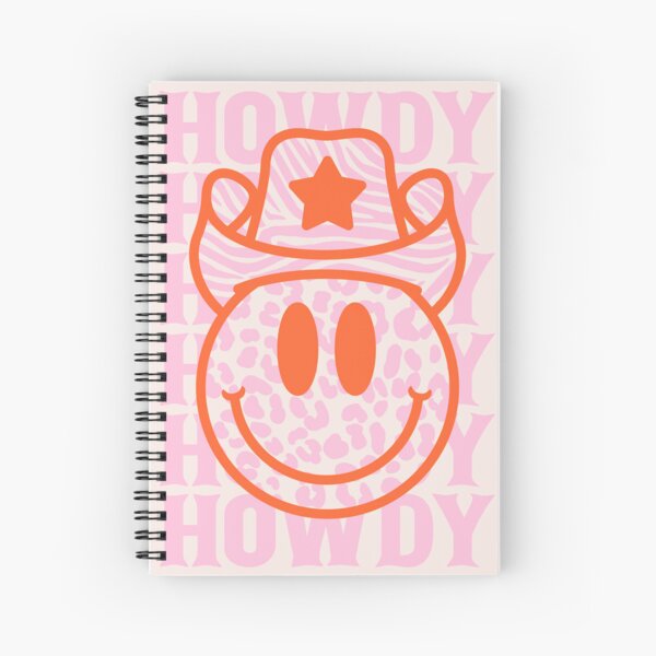 Large Pink and White Smiley Face - Preppy Aesthetic Decor Notebook