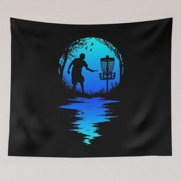 Artikelvorschau, Lustige Disc-Golf-Spieler-Retro-Sonnenuntergang-Silhouette-Grafik entworfen und verkauft von GrandeDuc.