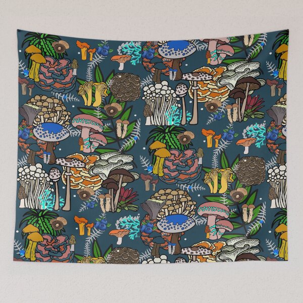 Item preview, Shroom Bloom Mushroom Pattern Botanic designed and sold by MadameHiro.