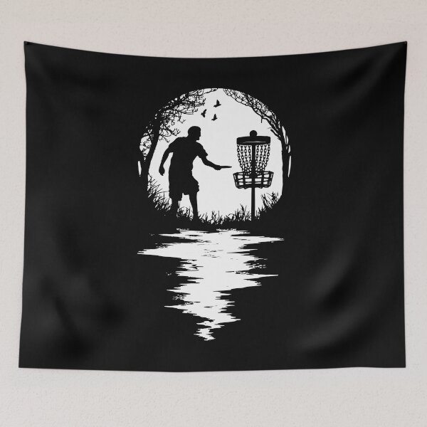 Artikelvorschau, Lustige Disc-Golf-Spieler-Retro-Sonnenuntergang-Silhouette-Grafik entworfen und verkauft von GrandeDuc.